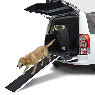 Aluminum 7Ft Portable Folding Pet Paw Safe Dog Ramp Ladder Incline Car Truck SUV